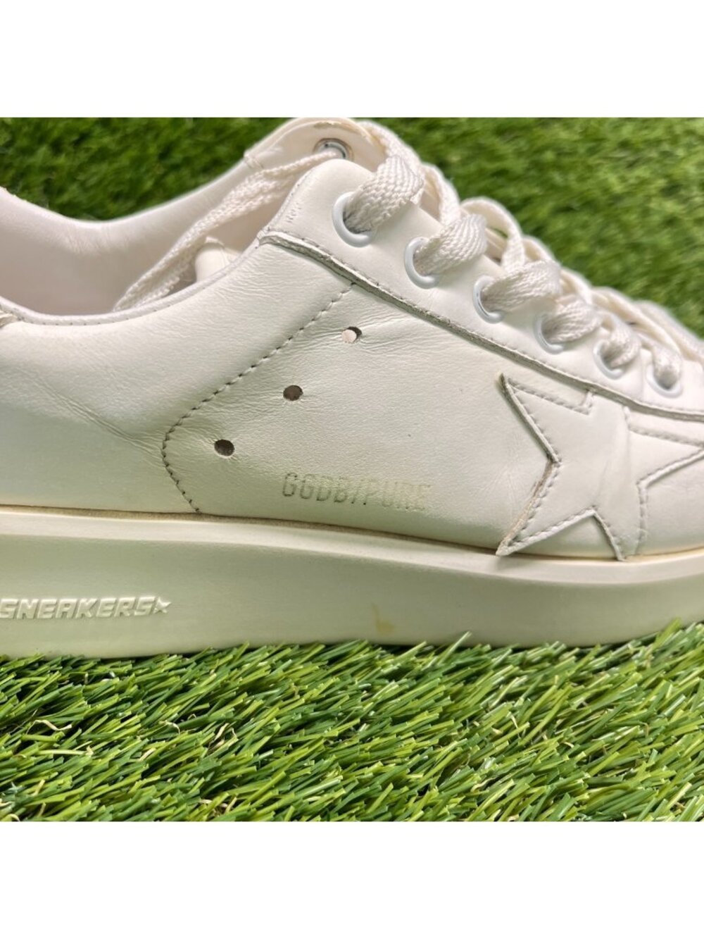 Golden Goose Purestar Womens Size 7 Ivory Athletic Lifestyle Shoes Sneakers - Picture 2 of 10